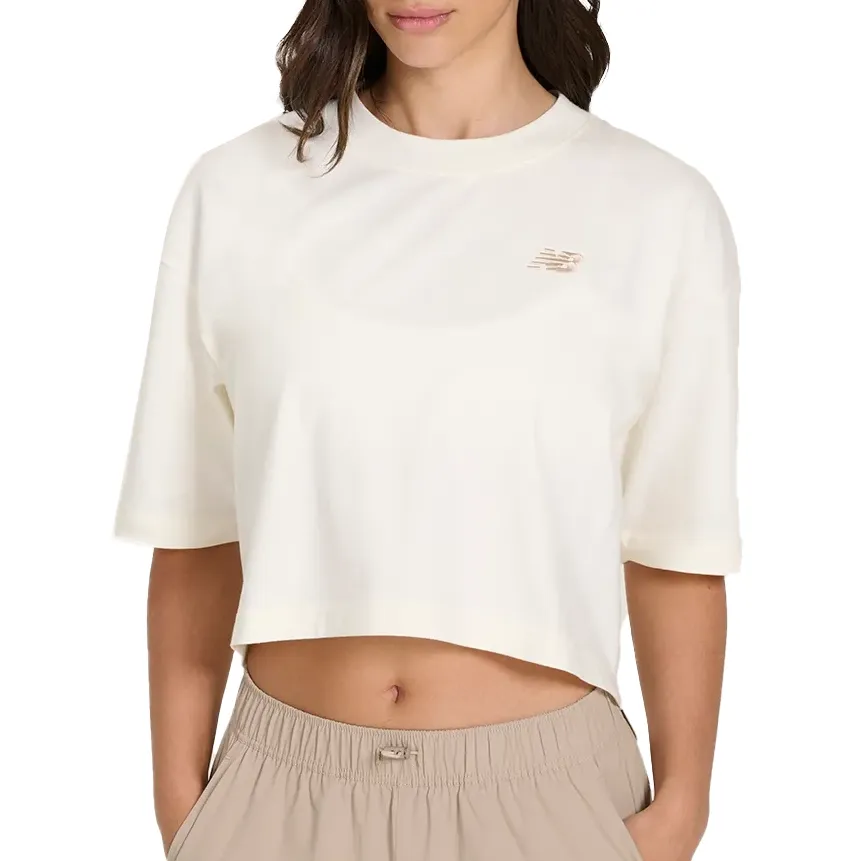 New Balance Cropped WT43536B-SST F CROPPED SMALL L Off White Algodao -4-